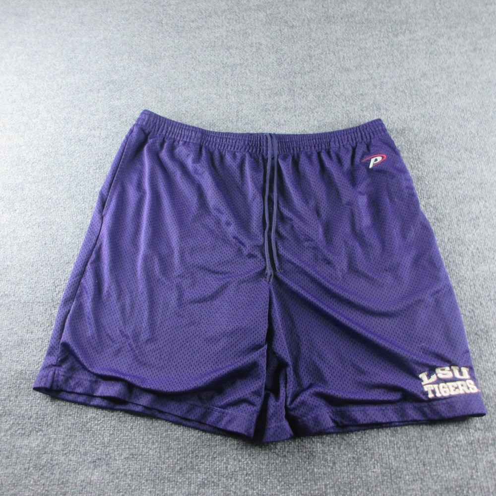 VINTAGE LSU Tigers Shorts Mens XL Purple Football College NCAA Pro Player 90s